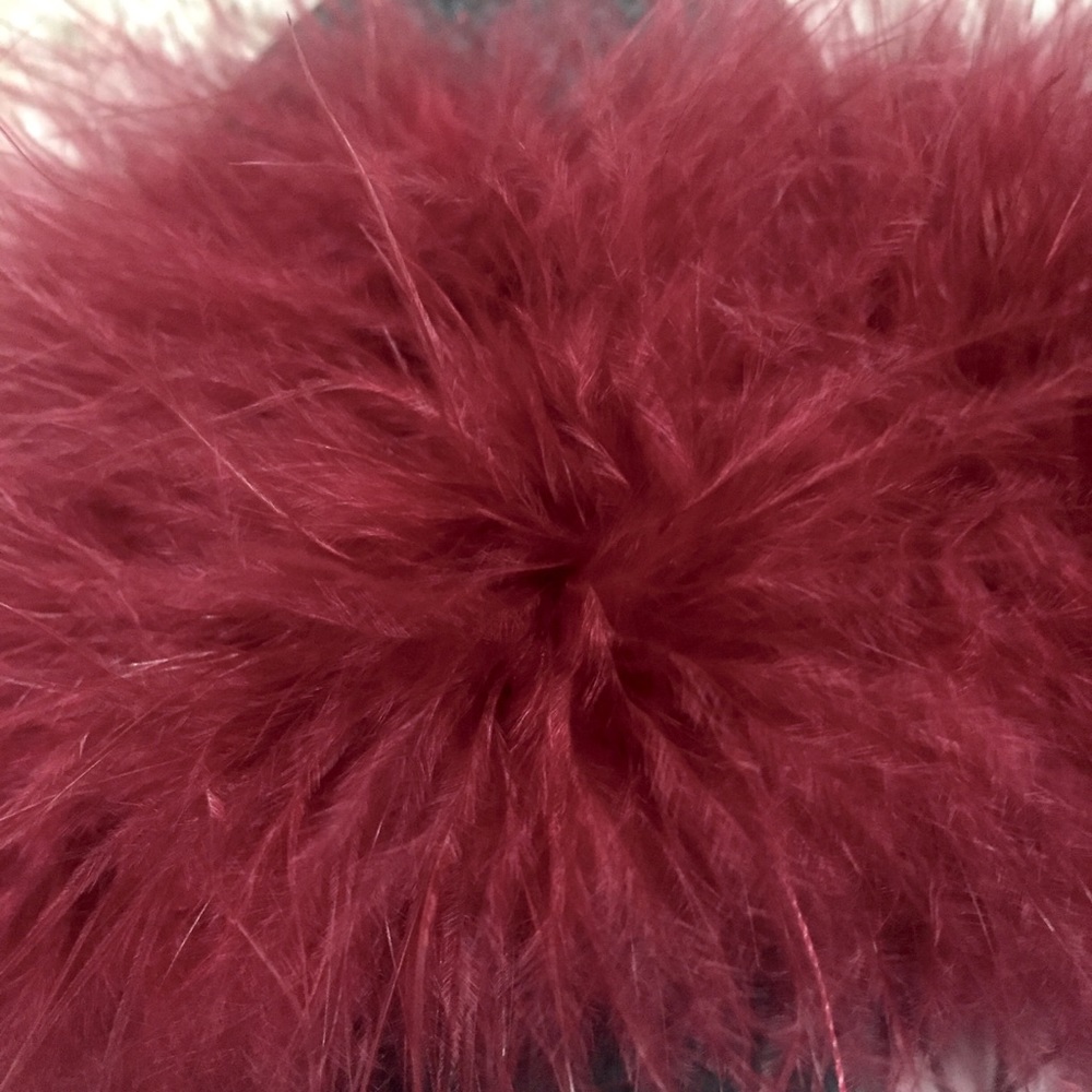 Olivia Miller Marabou Feather Slide on Sandals - Picture 5 of 7